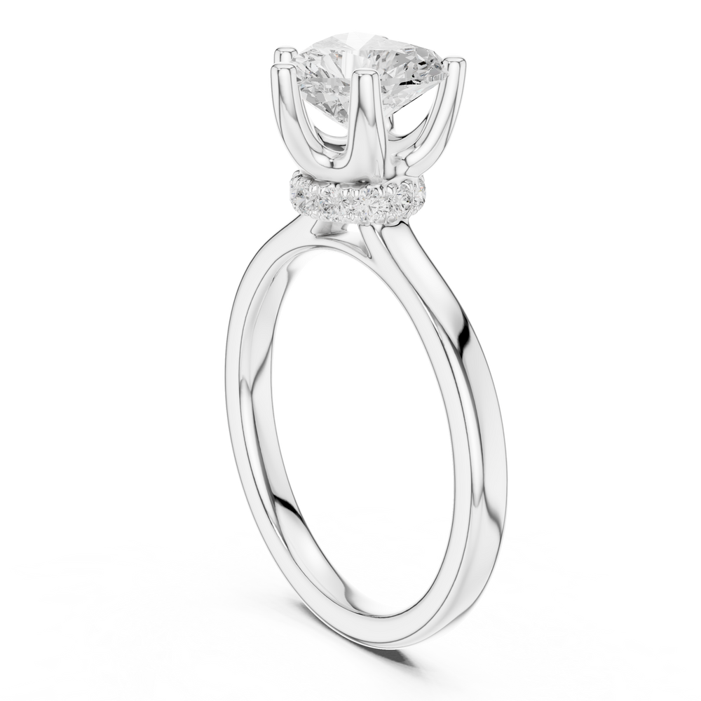 1.50 CT Heart Cut Solitaire Diamond Engagement Ring with Hidden Halo