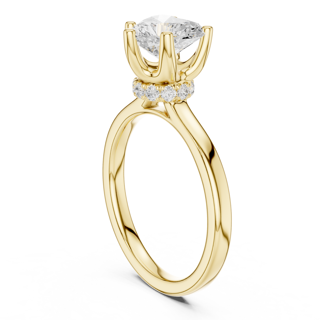 1.50 CT Heart Cut Solitaire Diamond Engagement Ring with Hidden Halo