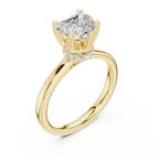 1.50 CT Heart Cut Solitaire Diamond Engagement Ring with Hidden Halo