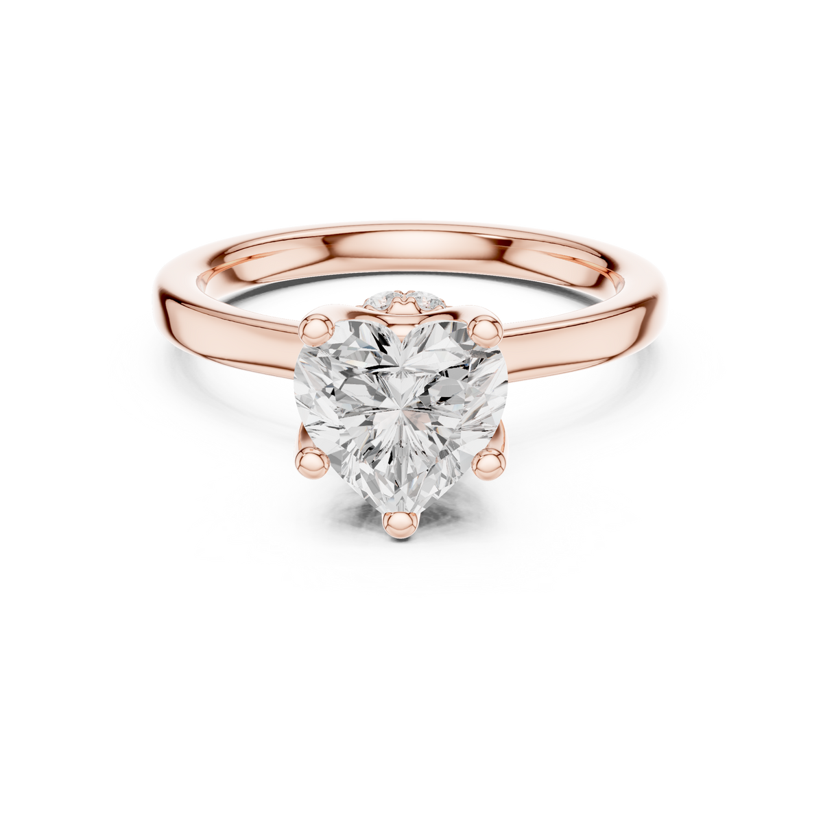 Heart Cut Solitaire Diamond Engagement Ring with Hidden Halo – view 5 of 12, lab grown diamond ring | Jewelix Atelier
