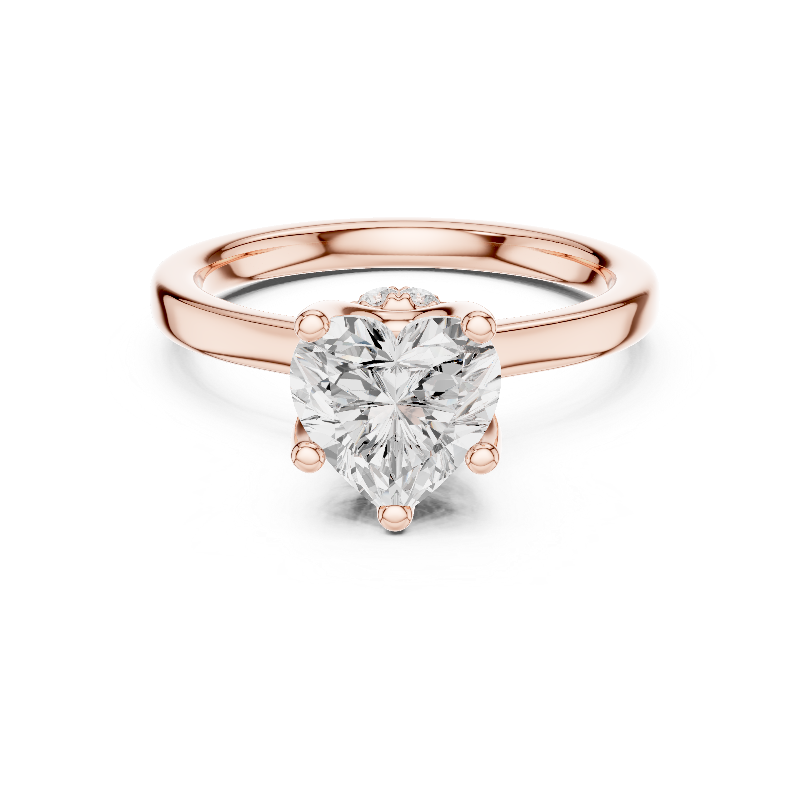 1.50 CT Heart Cut Solitaire Diamond Engagement Ring with Hidden Halo