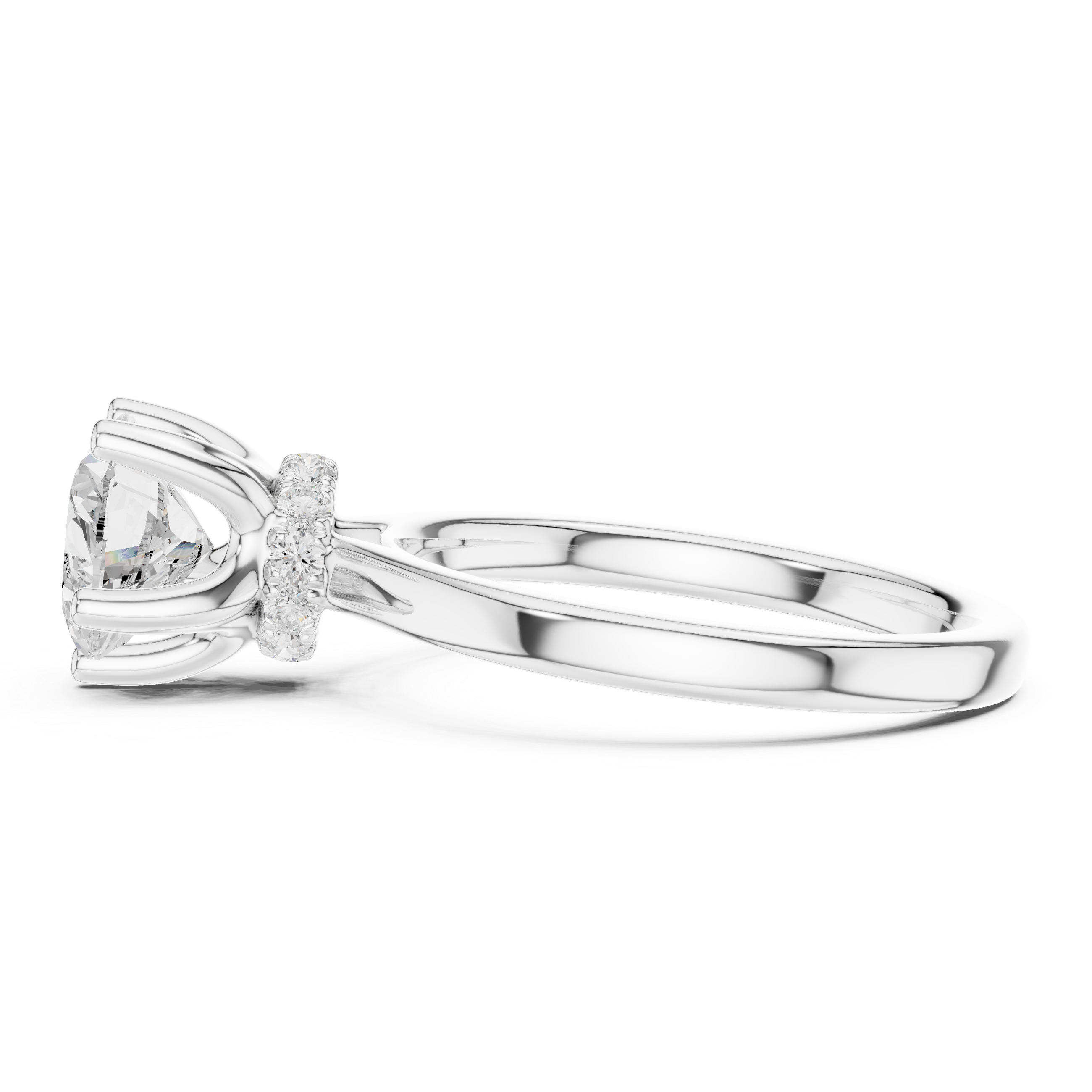 1.50 CT Heart Cut Solitaire Diamond Engagement Ring with Hidden Halo