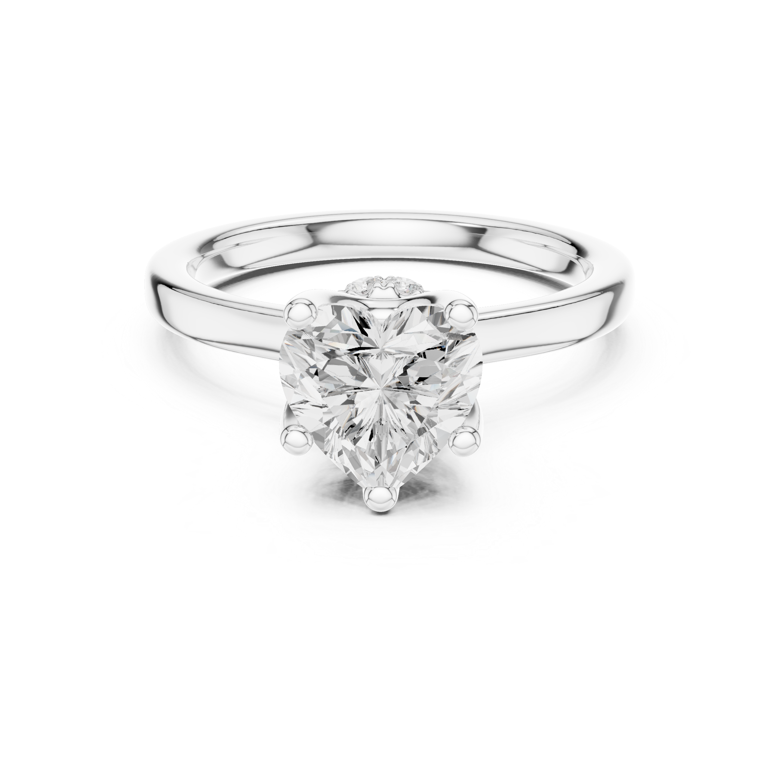 1.50 CT Heart Cut Solitaire Diamond Engagement Ring with Hidden Halo