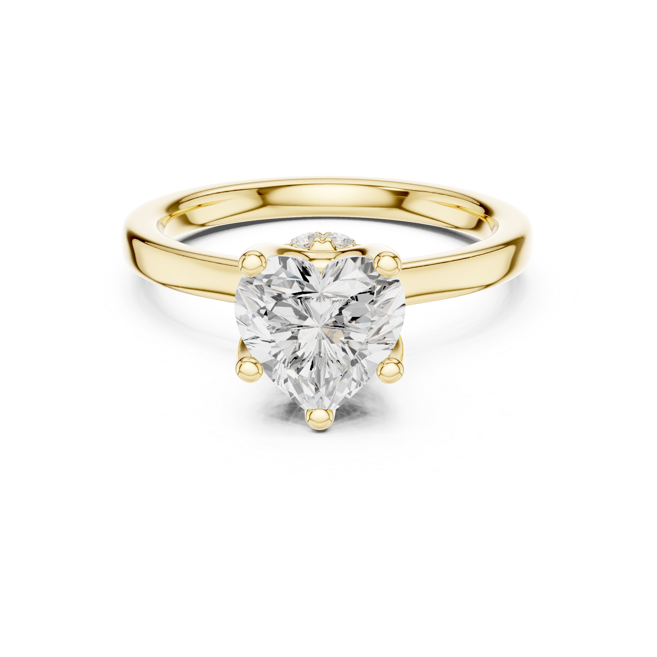 1.50 CT Heart Cut Solitaire Diamond Engagement Ring with Hidden Halo