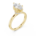 1.50 CT Marquise Cut Solitaire Diamond Engagement Ring with Hidden Halo