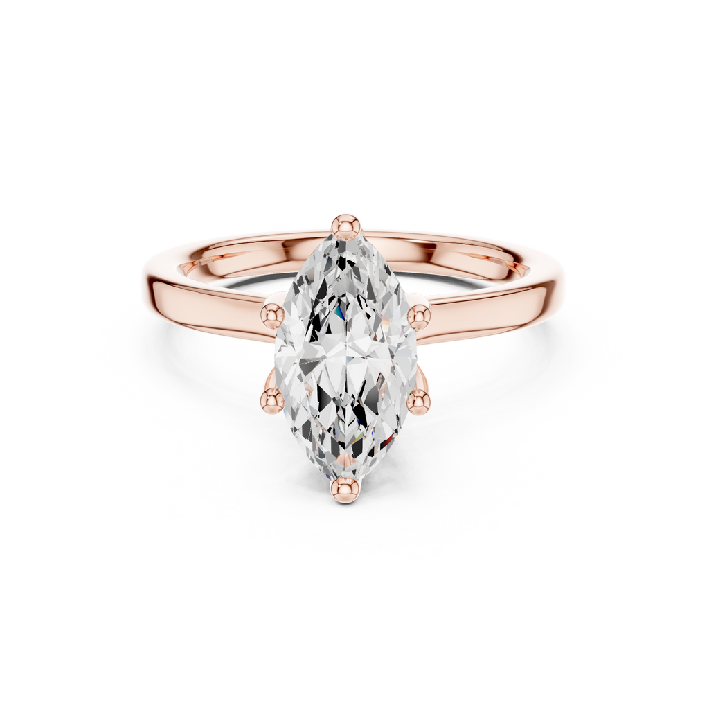 1.50 CT Marquise Cut Solitaire Diamond Engagement Ring with Hidden Halo