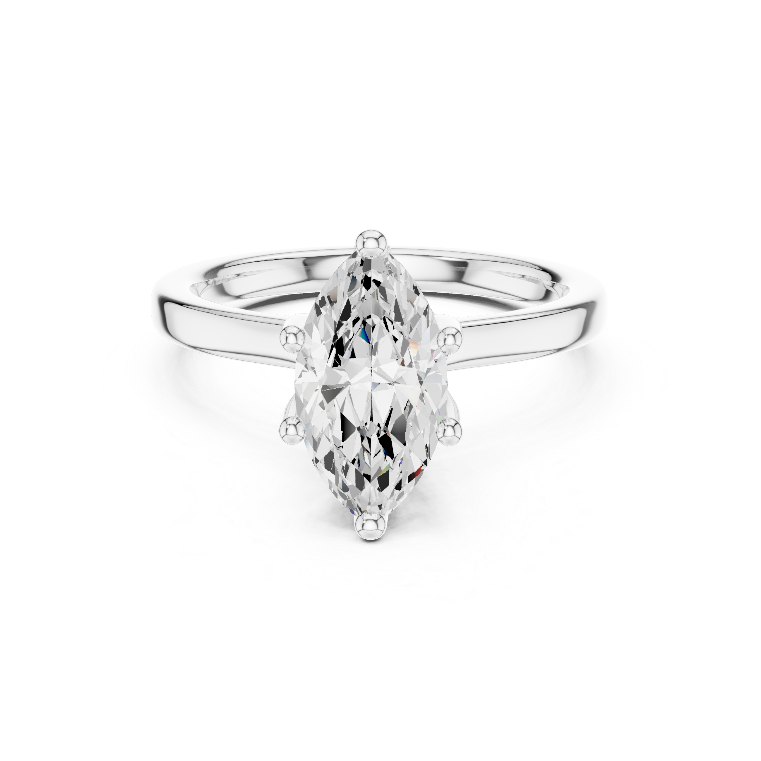 1.50 CT Marquise Cut Solitaire Diamond Engagement Ring with Hidden Halo