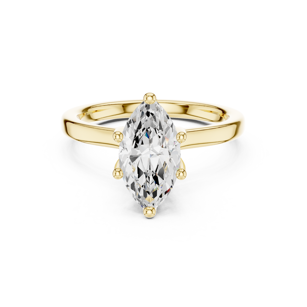 1.50 CT Marquise Cut Solitaire Diamond Engagement Ring with Hidden Halo