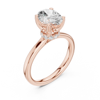 1.50 CT Oval Cut Solitaire Diamond Engagement Ring with Hidden Halo