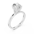 1.50 CT Oval Cut Solitaire Diamond Engagement Ring with Hidden Halo