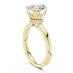 1.50 CT Oval Cut Solitaire Diamond Engagement Ring with Hidden Halo