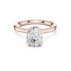 1.50 CT Oval Cut Solitaire Diamond Engagement Ring with Hidden Halo