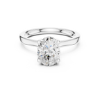 1.50 CT Oval Cut Solitaire Diamond Engagement Ring with Hidden Halo