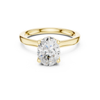 1.50 CT Oval Cut Solitaire Diamond Engagement Ring with Hidden Halo
