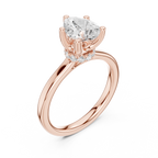 1.50 CT Pear Cut Solitaire Diamond Engagement Ring with Hidden Halo