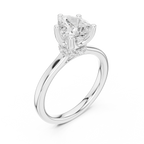 1.50 CT Pear Cut Solitaire Diamond Engagement Ring with Hidden Halo