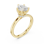 1.50 CT Pear Cut Solitaire Diamond Engagement Ring with Hidden Halo
