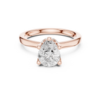 1.50 CT Pear Cut Solitaire Diamond Engagement Ring with Hidden Halo