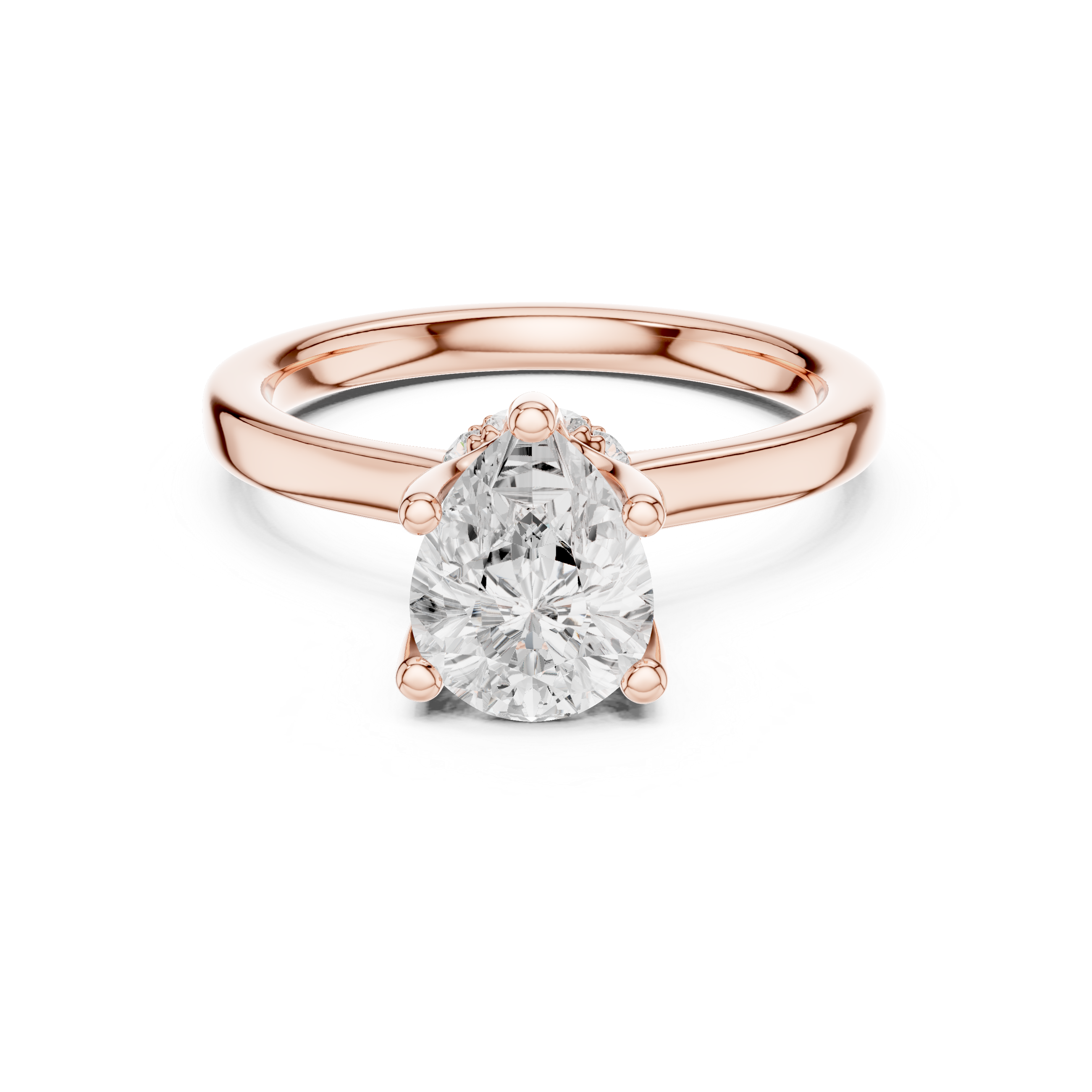 1.50 CT Pear Cut Solitaire Diamond Engagement Ring with Hidden Halo