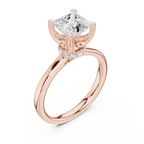 1.50 CT Princess Cut Solitaire Diamond Engagement Ring with Hidden Halo