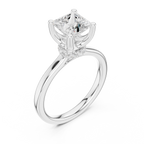 1.50 CT Princess Cut Solitaire Diamond Engagement Ring with Hidden Halo