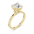 1.50 CT Princess Cut Solitaire Diamond Engagement Ring with Hidden Halo