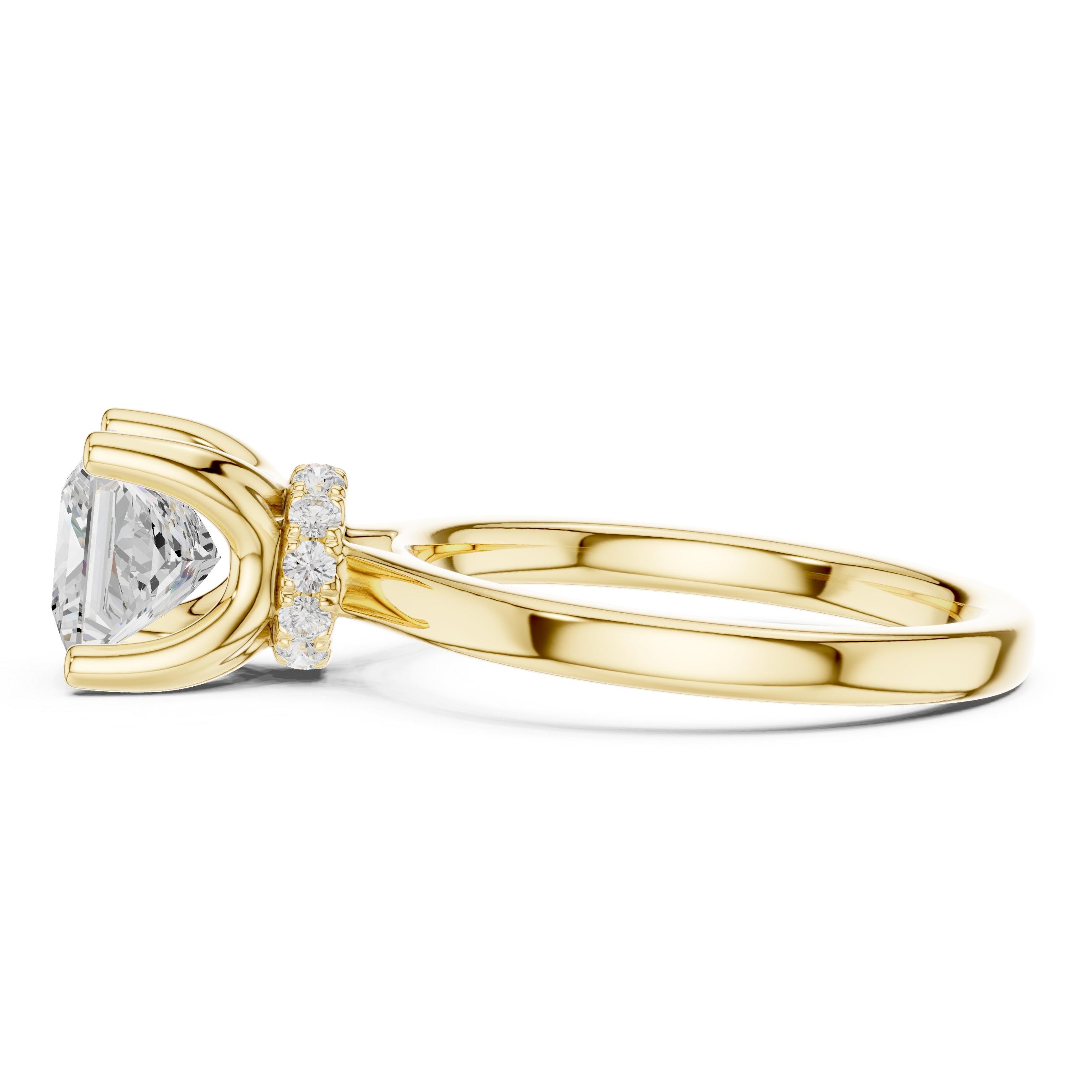 1.50 CT Princess Cut Solitaire Diamond Engagement Ring with Hidden Halo