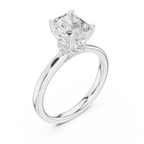 1.50 CT Radiant Cut Solitaire Diamond Engagement Ring with Hidden Halo