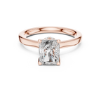 1.50 CT Radiant Cut Solitaire Diamond Engagement Ring with Hidden Halo