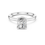 1.50 CT Radiant Cut Solitaire Diamond Engagement Ring with Hidden Halo