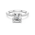2.00 CT Asscher Cut Diamond Hidden Halo Pavé Engagement Ring