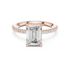 2.00 CT Emerald Cut Diamond Hidden Halo Pavé Engagement Ring