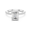 2.00 CT Emerald Cut Diamond Hidden Halo Pavé Engagement Ring
