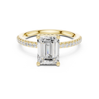 2.00 CT Emerald Cut Diamond Hidden Halo Pavé Engagement Ring