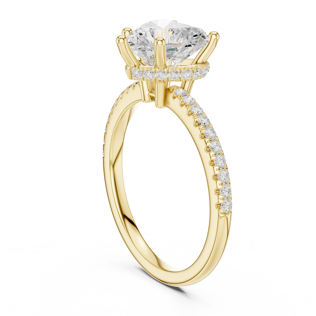 2.00 CT Heart Cut Diamond Hidden Halo Pavé Engagement Ring