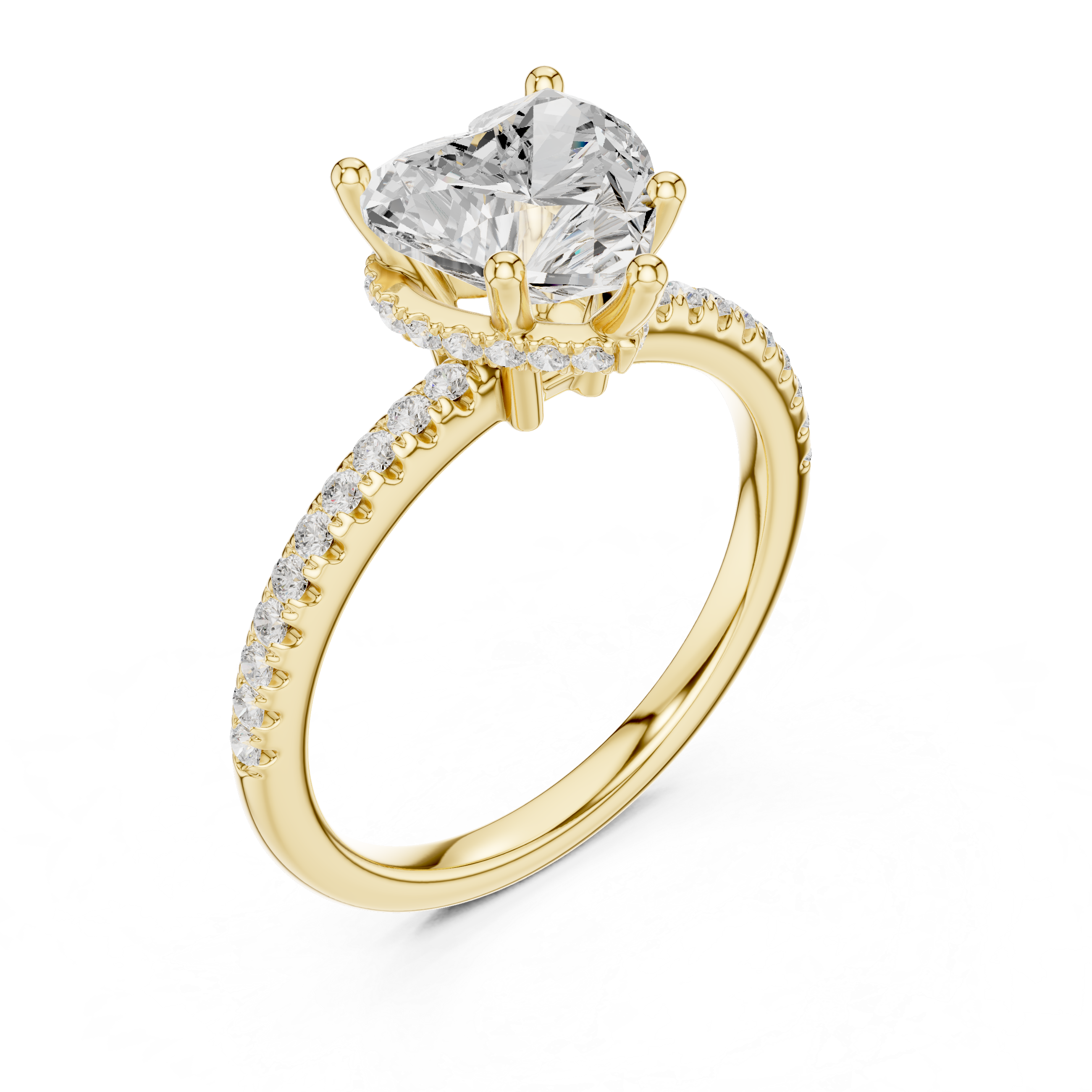 2.00 CT Heart Cut Diamond Hidden Halo Pavé Engagement Ring