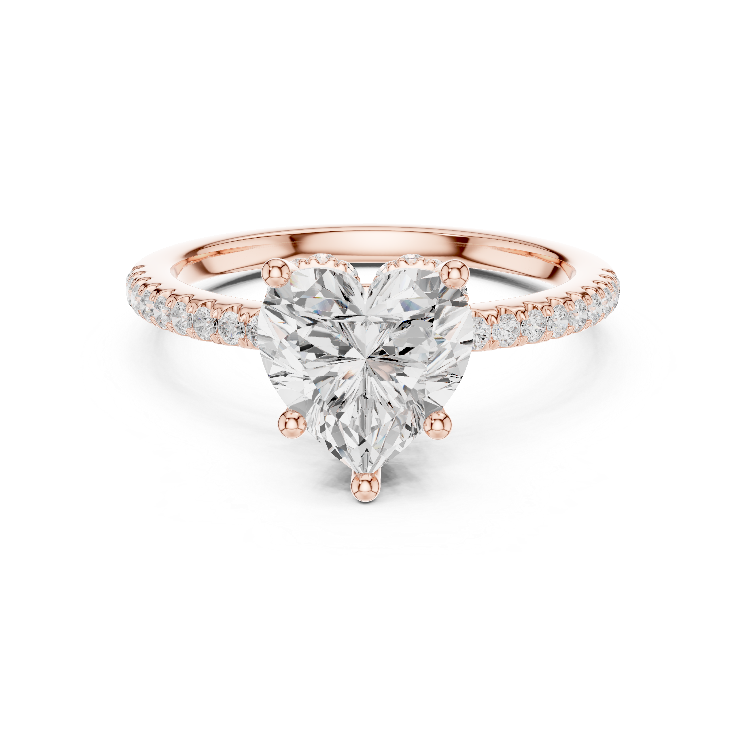 2.00 CT Heart Cut Diamond Hidden Halo Pavé Engagement Ring
