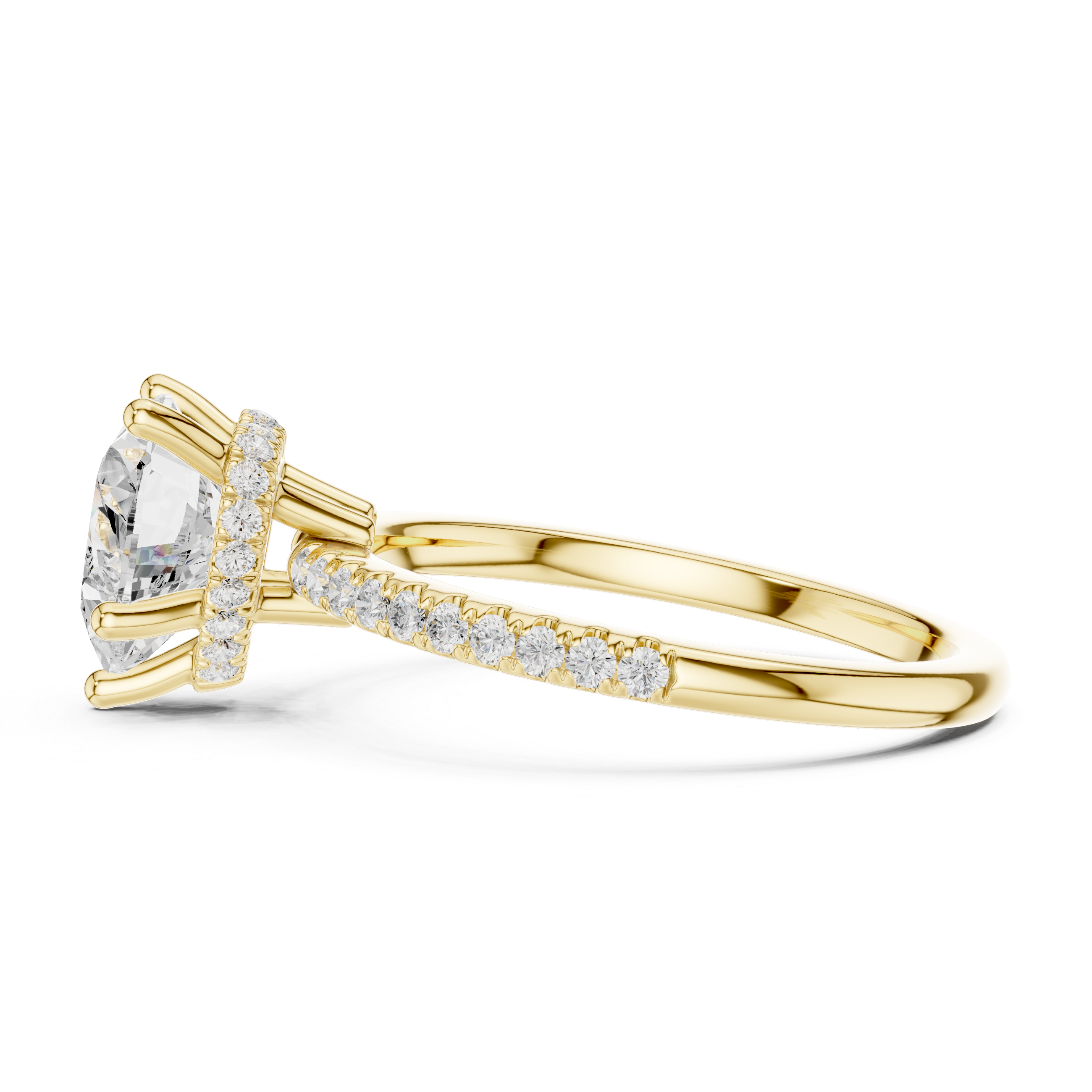 2.00 CT Heart Cut Diamond Hidden Halo Pavé Engagement Ring