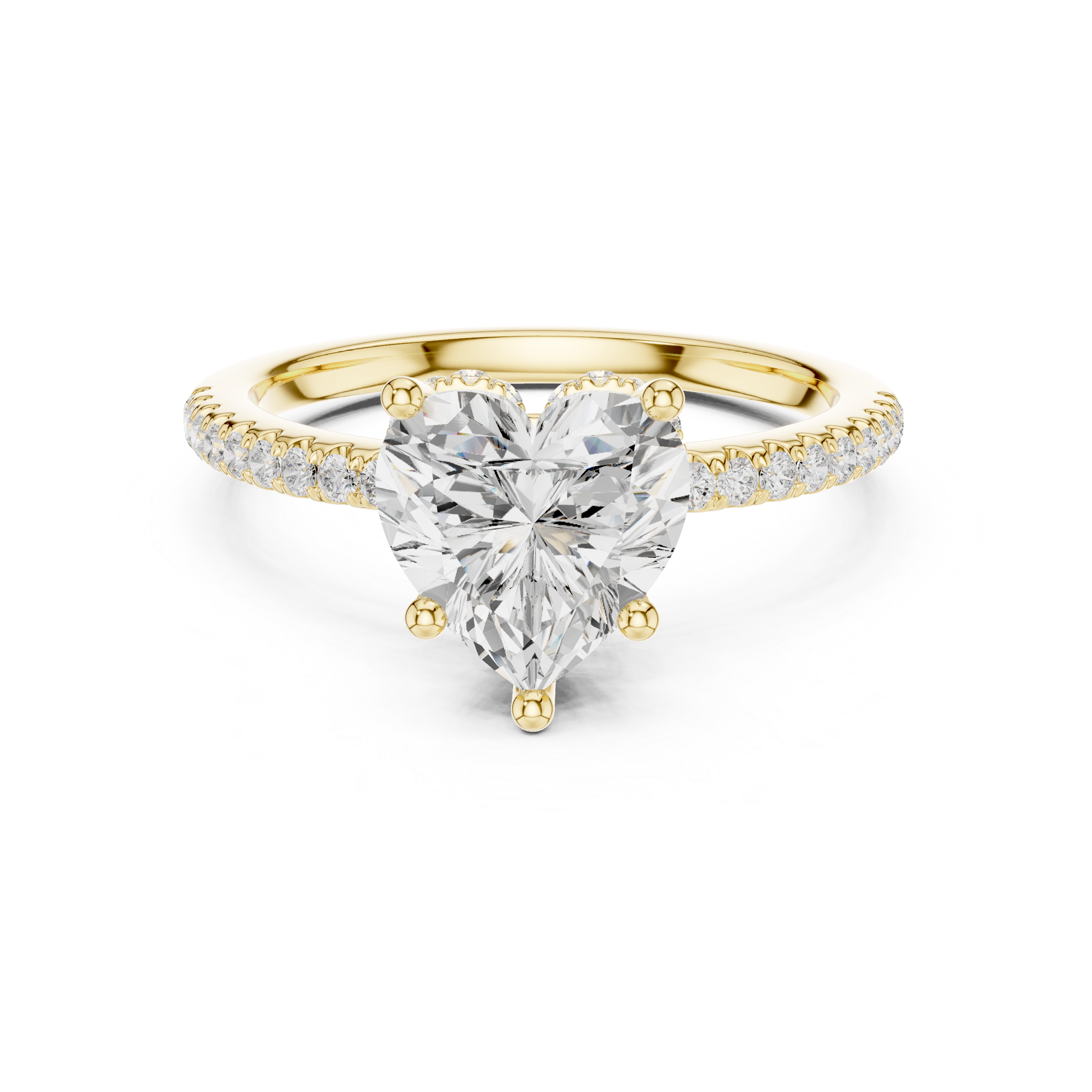 2.00 CT Heart Cut Diamond Hidden Halo Pavé Engagement Ring