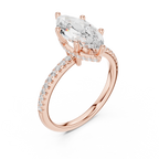 2.00 CT Marquise Cut Diamond Hidden Halo Pavé Engagement Ring