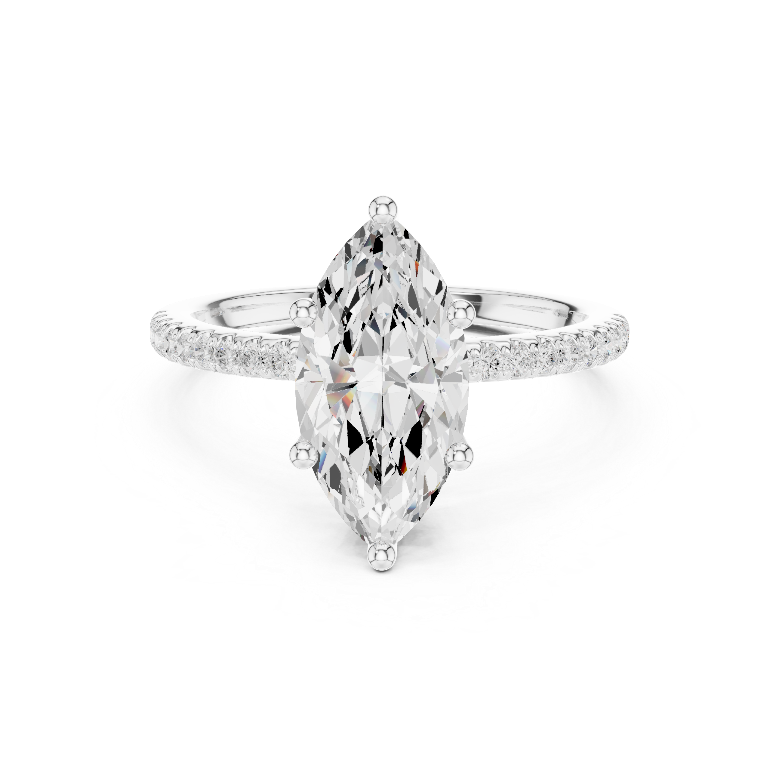 2.00 CT Marquise Cut Diamond Hidden Halo Pavé Engagement Ring
