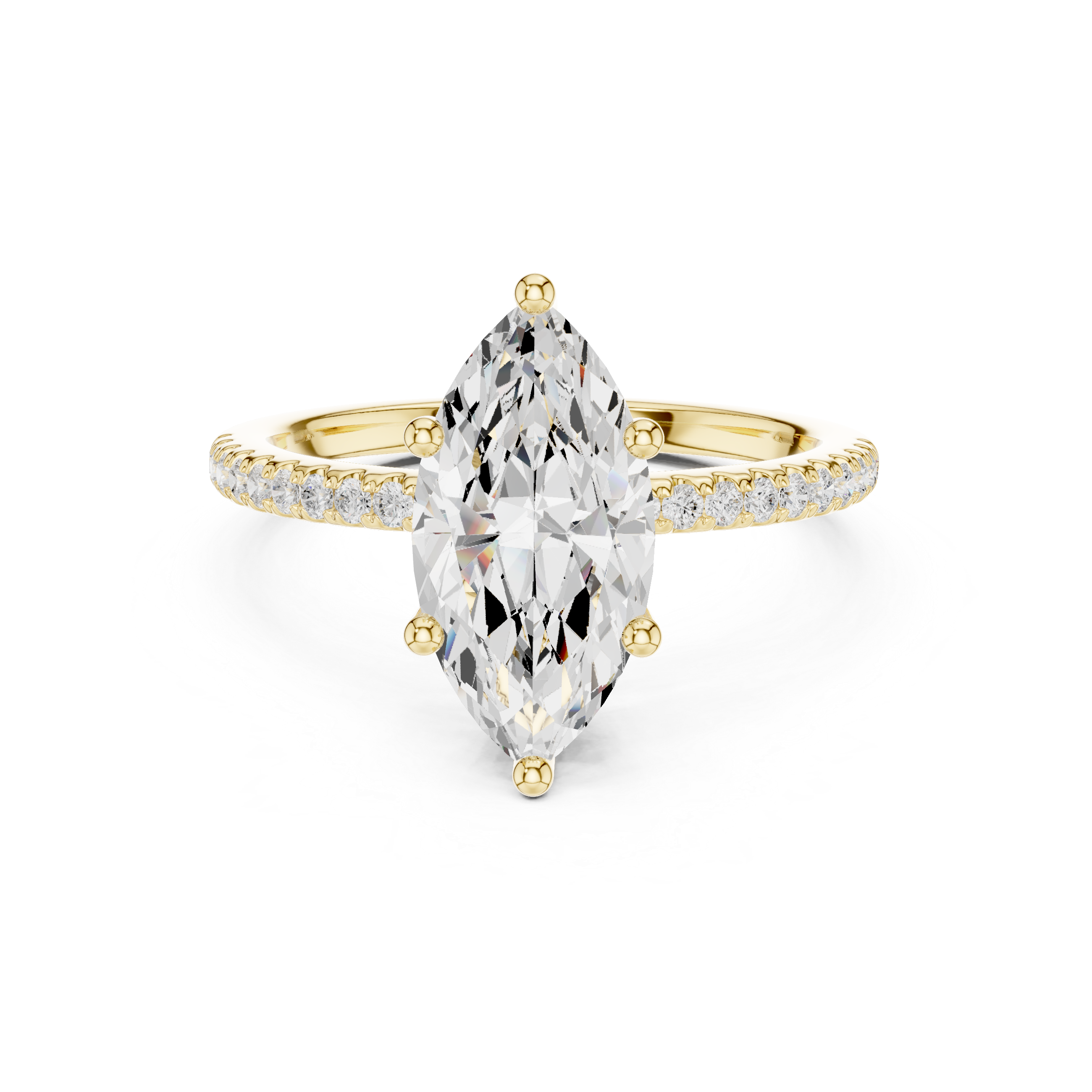 2.00 CT Marquise Cut Diamond Hidden Halo Pavé Engagement Ring