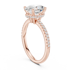 2.00 CT Oval Cut Diamond Hidden Halo Pavé Engagement Ring