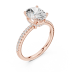2.00 CT Oval Cut Diamond Hidden Halo Pavé Engagement Ring