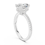 2.00 CT Oval Cut Diamond Hidden Halo Pavé Engagement Ring