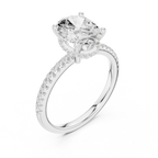 2.00 CT Oval Cut Diamond Hidden Halo Pavé Engagement Ring