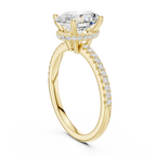 2.00 CT Oval Cut Diamond Hidden Halo Pavé Engagement Ring