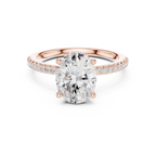 2.00 CT Oval Cut Diamond Hidden Halo Pavé Engagement Ring