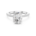 2.00 CT Oval Cut Diamond Hidden Halo Pavé Engagement Ring