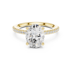 2.00 CT Oval Cut Diamond Hidden Halo Pavé Engagement Ring